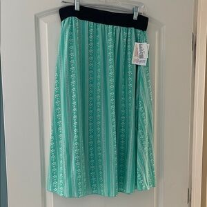 LuLaRoe Lola Green Floral Skirt